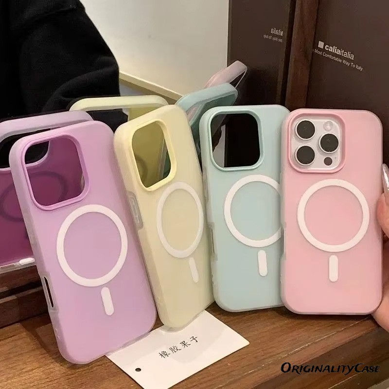 Ốp điện thoại từ tính màu thạch 2 trong 1 cho iPhone 17 16 15 14 13 12 11 Pro Max iPhone 17 Air Matt