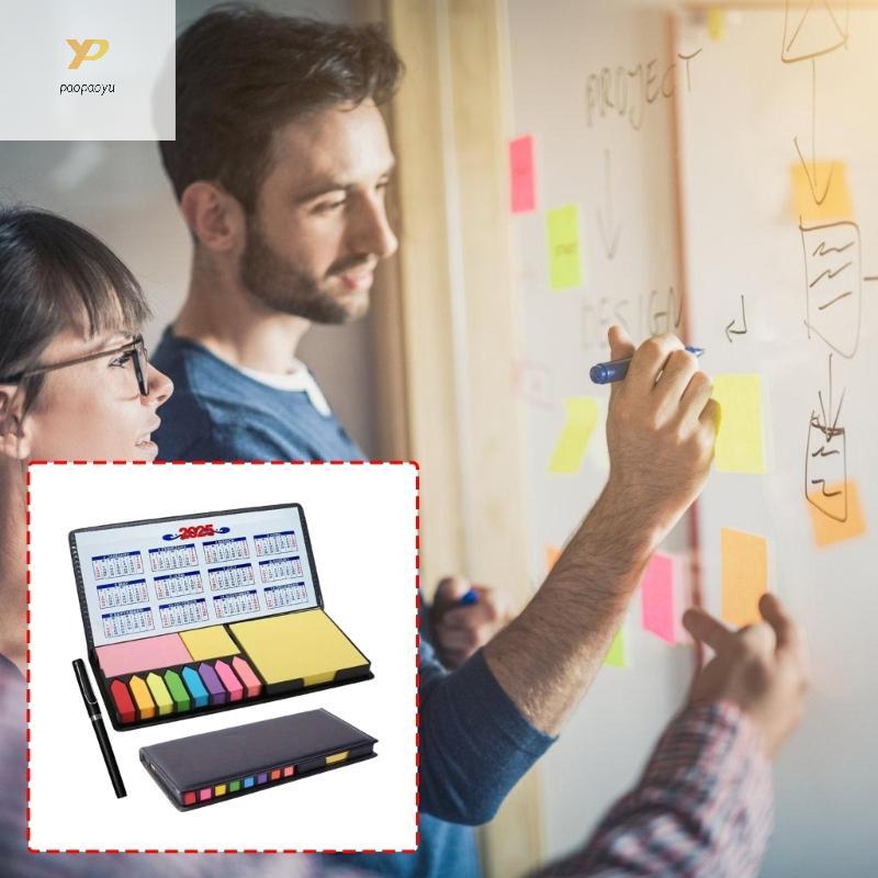 PPY Tiện Lợi Stick Note Holder Daily Planner Note Box Lịch Thiết Kế Da PVC