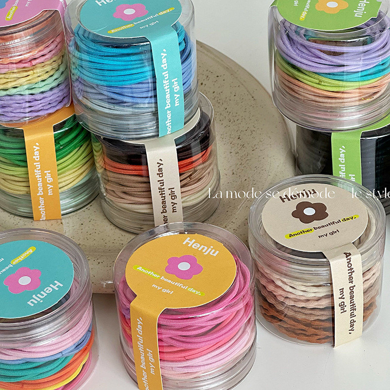 Màu đóng hộp Phong cách cơ bản Dây buộc tóc Dây cao su Dây buộc tóc trẻ em Dây buộc tóc bện Dây buộc