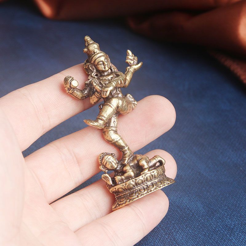 Retro Đồng Nepal Vua Tây Tạng Thủ Công Tượng Phật Đồng Cũ Vũ Khí Đồng Cổ Điển Nepal Vua Tây Tạng -Ar