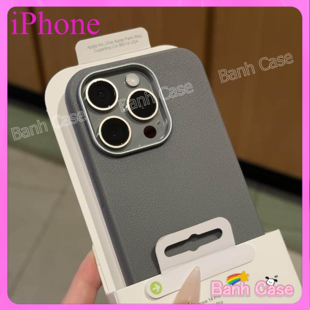 Ốp lưng iPhone cho iPhone 18 17 16 15 14 13 12 11Pro ProMax 7 8 Plus XS XR XSMAX SEỐp Khung kimloạivới chất liệu giả da.