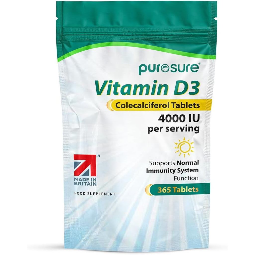 Vitamin D3 Colecalciferol 4000 IU viên | 365 Viên nén có độ bền cao Dễ nuốt | 12 tháng lớp | Cổng Ch
