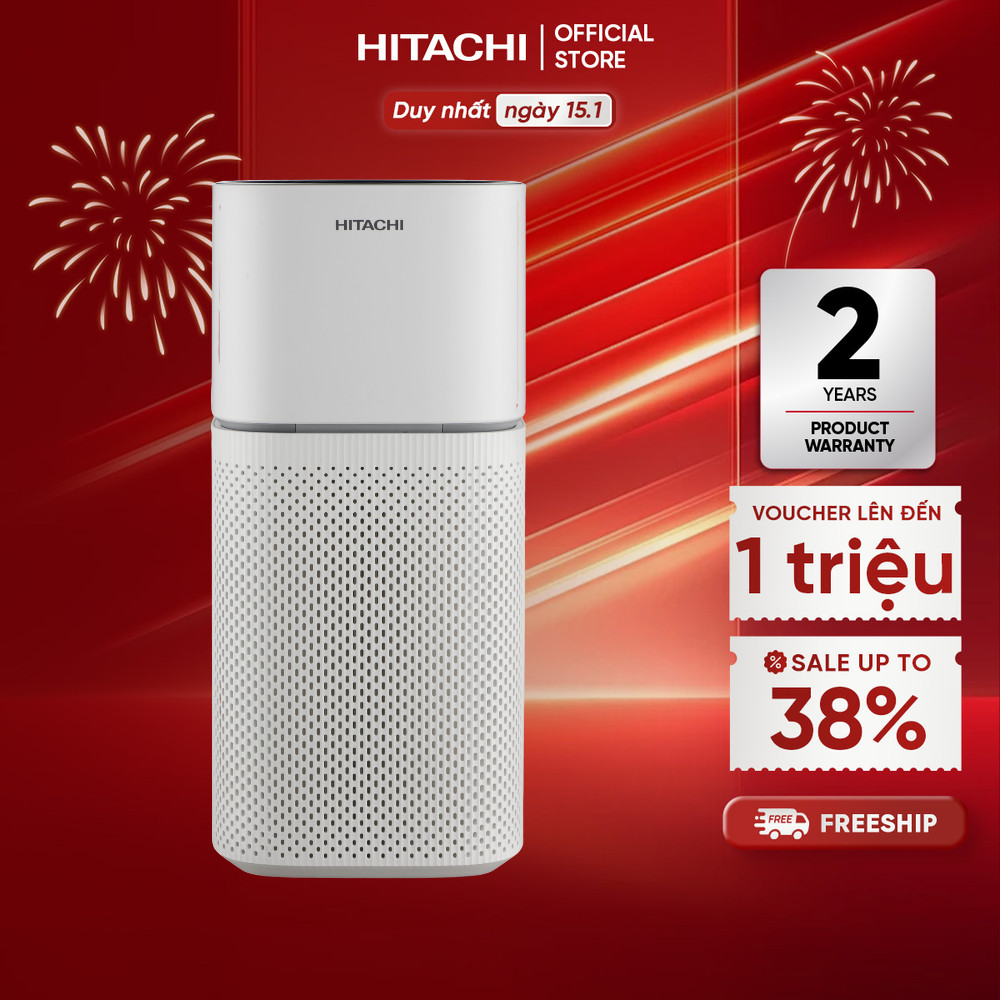 Máy lọc không khí Hitachi 48 m² EP-TZ50, hút khí 360°, lọc bụi mịn, phấn hoa, lông thú cưng, khử mùi