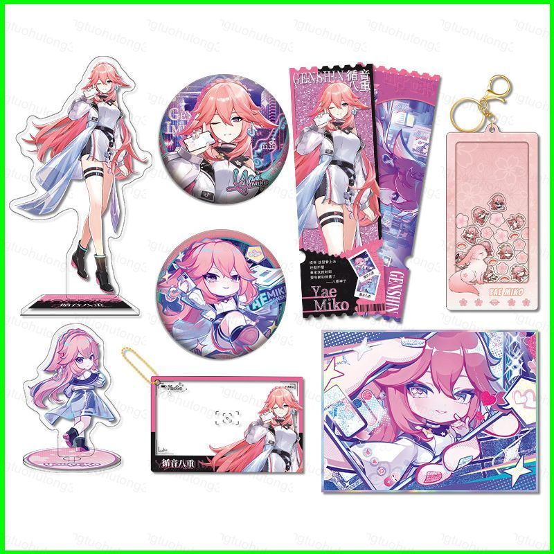 HT3 Genshin Impact Yae Miko Gaming Ngoại vi quà tặng cho bạn gái Bộ sưu tập Trang trí máy tính để bà