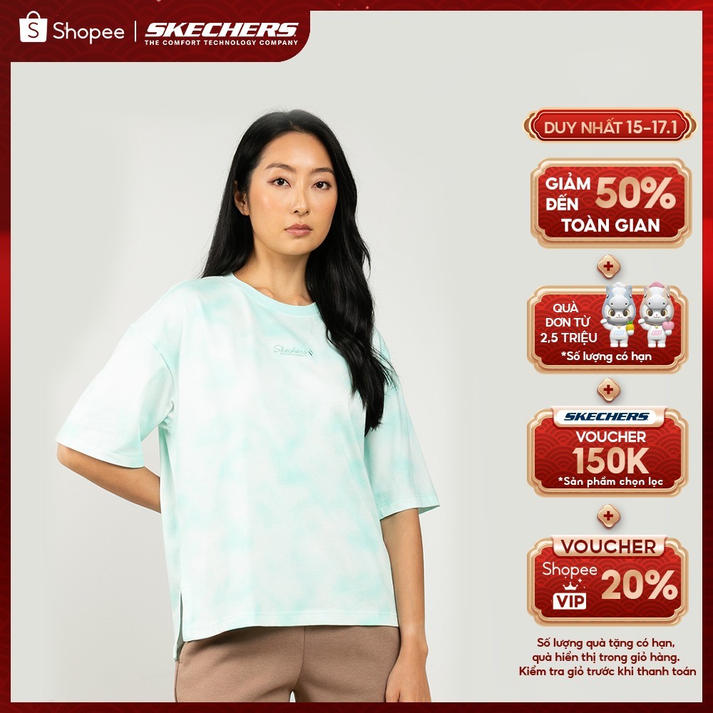 Áo Thun Tay Ngắn Nữ Skechers Urban Outdoor Short Sleeve Tee - SL325W448-AP04