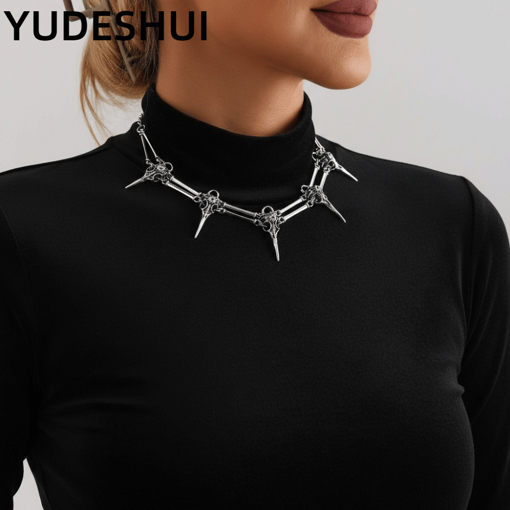 Mặt Dây Chuyền Đầu Lâu Chim Bạc Style Y2K Boho, Phù Hợp Nam Nữ