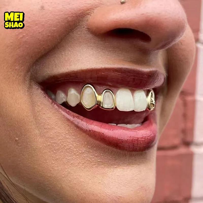 MeiShao Hip Hop Ngôi Sao Rỗng Răng Grillz Răng Trang Trí Răng Mũ Fangs Nha Khoa Nướng Cho Nữ Trang S