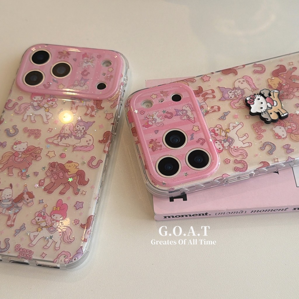 Vỏ G.O.A.T Sanrio Pony Tương thích cho iPhone 17 pro max iPhone 17 16 15 14 pro max Vỏ bảo vệ mặt sa