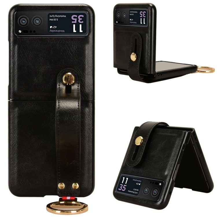 Để vận chuyển Dây đeo cổ tay Da Mặt sau Vỏ điện thoại cho Motorola Razr 40 / Motorola Razr 50 Ultra 