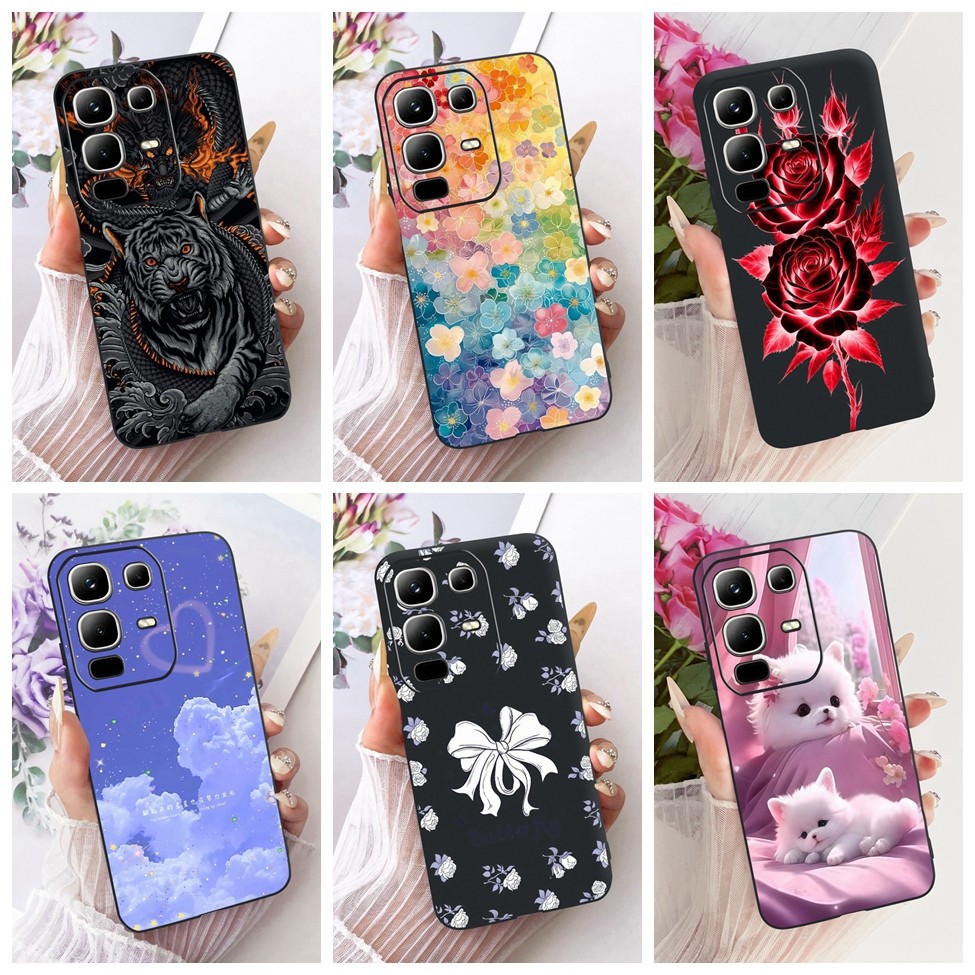 Infinix X6857B Ốp lưng Infinix Note 50x Vỏ silicon hình mèo dễ thương thời trang ngộ nghĩnh Vỏ sơn I