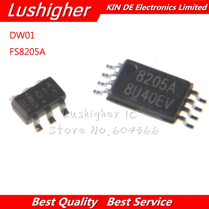 Bộ 50 8205A TSSOP8 FS8205A + 50 Chiếc DW01 SOT23-6 DWO1 Pin Bảo Vệ IC Tổng Số 100 Chiếc