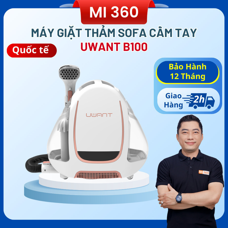 Máy Giặt Thảm Sofa Cầm Tay Uwant B100 - Bản Quốc Tế - Hàng Chính Hãng