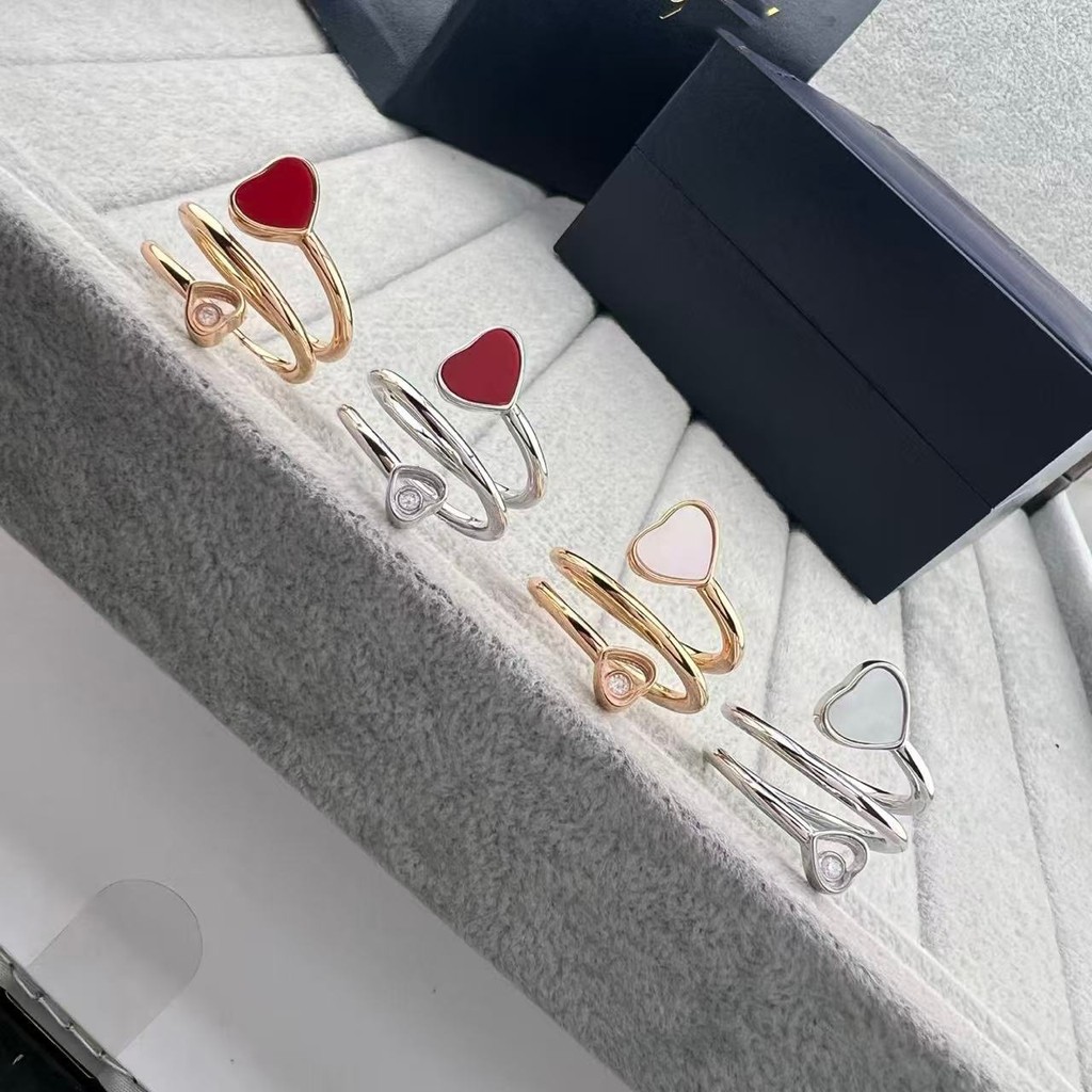 Fashionable Happy Diamond Ring Plated18K Rose Gold Single Diamond Heart Shape Engagement Ring for Wo