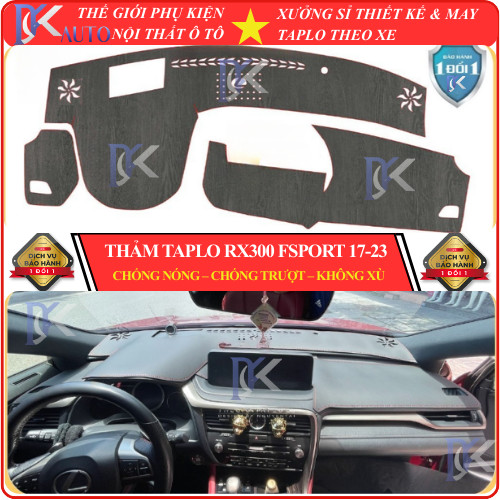 [Lexus Rx300 Fsport  đời 2017 đến 2023] Thảm taplo ô tô da cacbon,da vân gỗ,và tuyết nhung 3 lớp chố