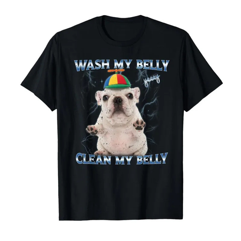 Quá Khổ Dạo Phố Top Cotton Nguyên Chất In Hình Pibble Sạch Bụng Của Tôi Ngộ nghĩnh Xu Hướng Thời Tra