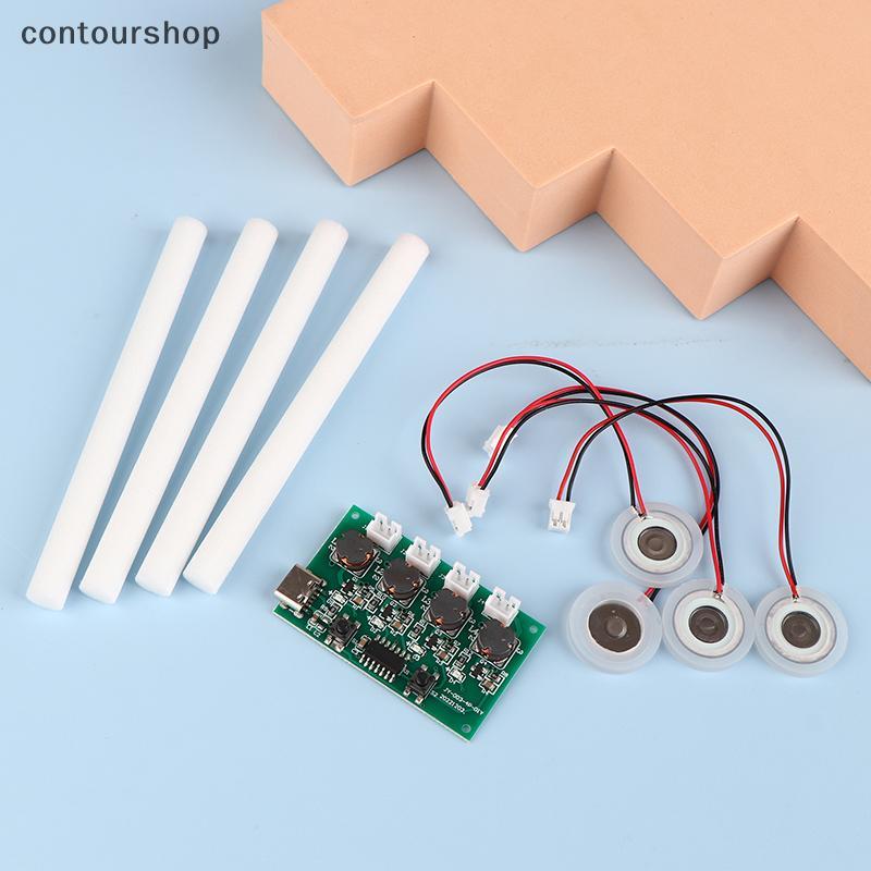 Contourshop] Máy tạo độ ẩm Mini DC5V Type-C Bộ dụng cụ DIY Máy tạo sương mù Bảng mạch trình điều khiển 4 Tấm phim phun sương Mô-đun dao động mới