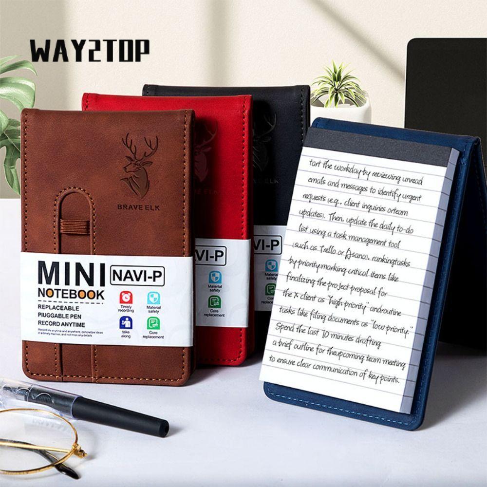 WAY2TOP A7 Notebook, Bao Da A7 Pocket Notebook, Dòng Ngang Portbale Memo Pad Học Sinh