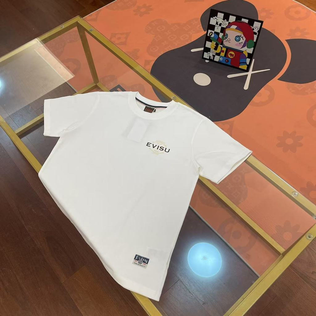 EVISU Áo Thun Cặp Đôi Nam Nữ 6XL2026 - Thiết Kế Mới Đầu Xuân, Đáy Áo Sơ Mi Sáng Bóng