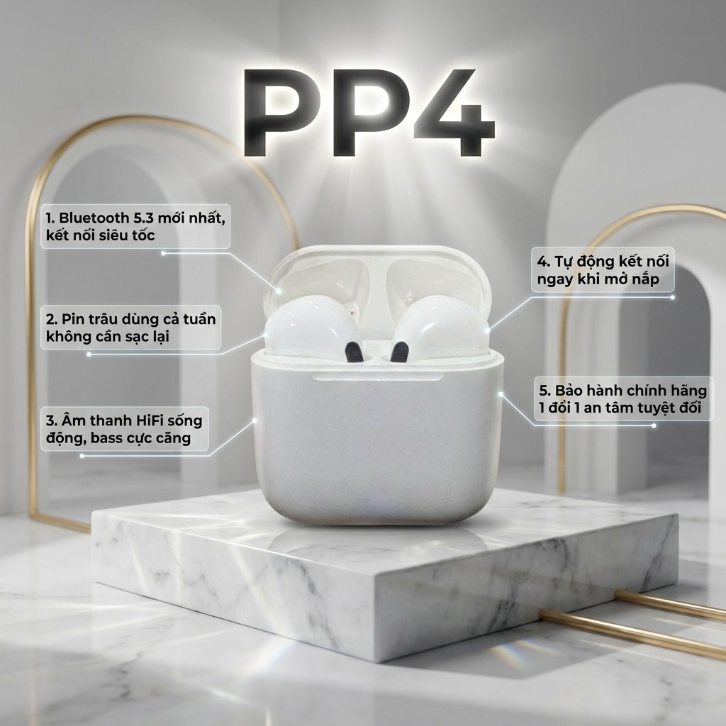 Tai Nghe Bluetooth Không Dây MPro4 Tws chống nước, chống ồn