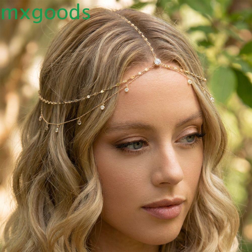 Mũ đội đầu boho phong cách cổ tích, nhiều lớp kim cương giả, style bling boho Hàn Quốc