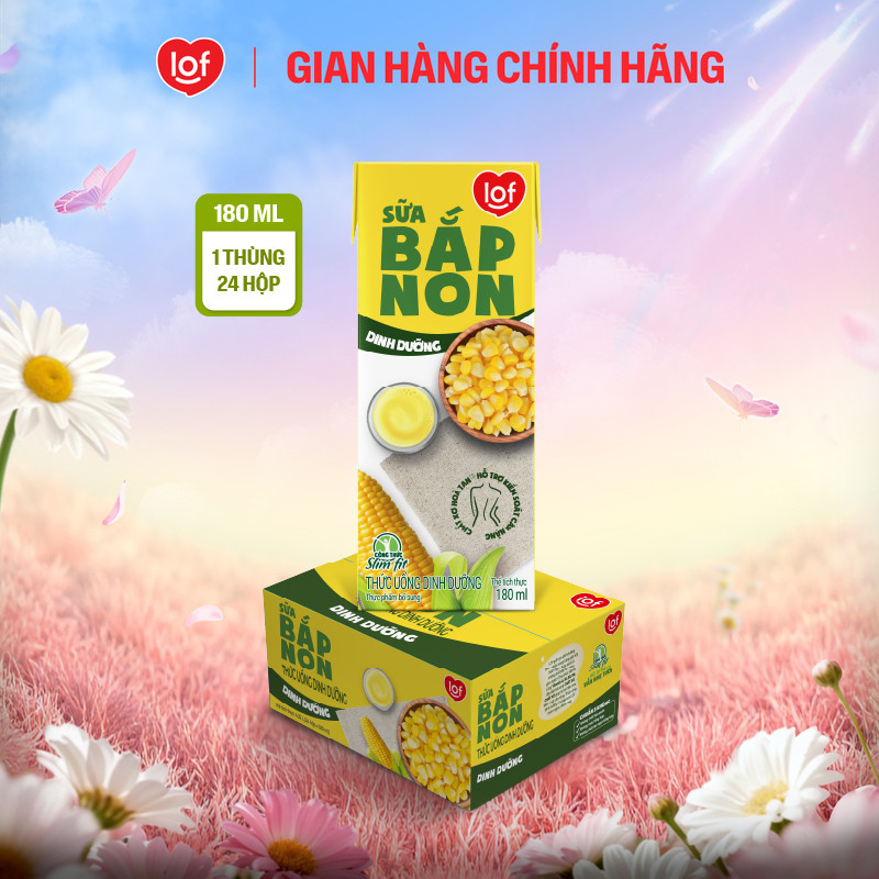 Sữa bắp non dinh dưỡng LOF thùng 24 hộp x 180ml