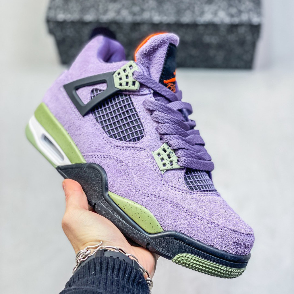 Giày AJ4 Retro Thể Thao Đỏ Lightning, Da Cao Cấp Cho Bóng Rổ