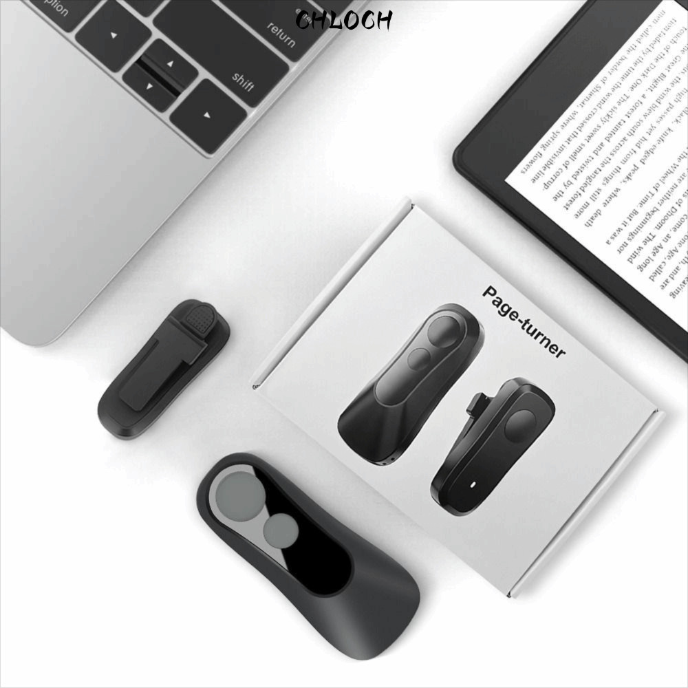 Chloch RF Remote Page Turner, có dây đeo tay Điều khiển từ xa thực tế Clicker, không dây màu đen thô