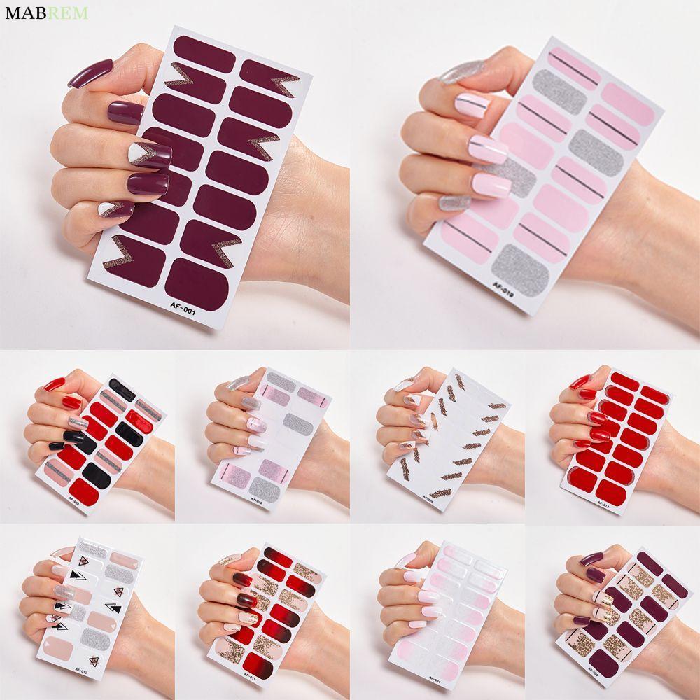 MABREM Full Nail Wraps Làm móng tay Long lanh DIY Press On Nail Nail Nail Polish Strip