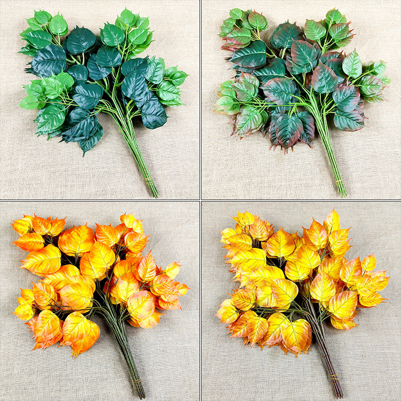 Mô Phỏng Bồ Đề Lá Cây Mun Keo Lá Giả Nhánh Cây Xanh Mùa Thu Kỹ Thuật Trang Trí Sân Vườn Xanh Lá 2SQD