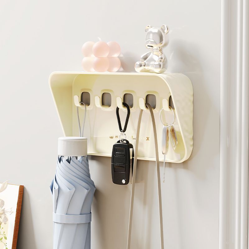 New Product#No-drill entryway key storage rack behind the door, creative hook shelf, living room dec