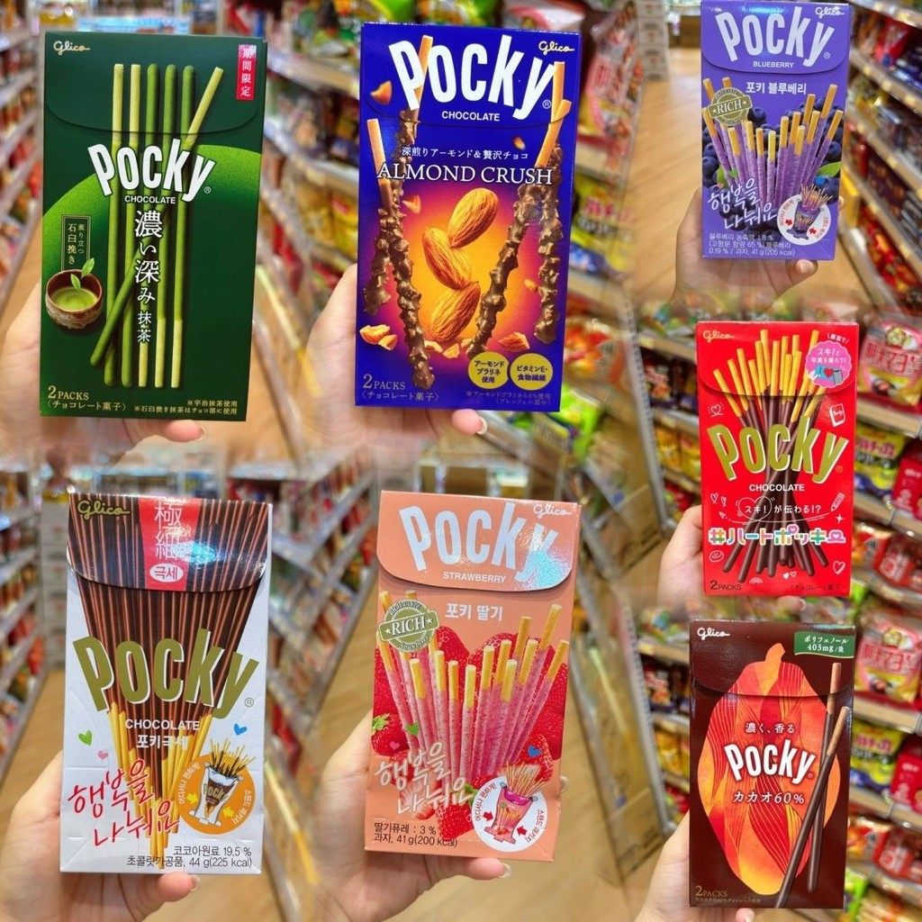 Hồng Kông Nhập Khẩu Glico Baiqi Sô Cô La Siêu Thịt Bánh Quy Đóng Hộp Quả Việt Nam Dâu Tây Ăn Nhẹ Thô