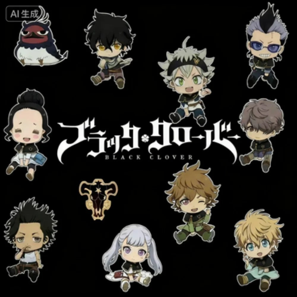 Standee Black Clover Chibi Mô Hình Anime Acrylic Mica 10cm Trang Trí Bàn Học Asta Yuno Noelle Yami S