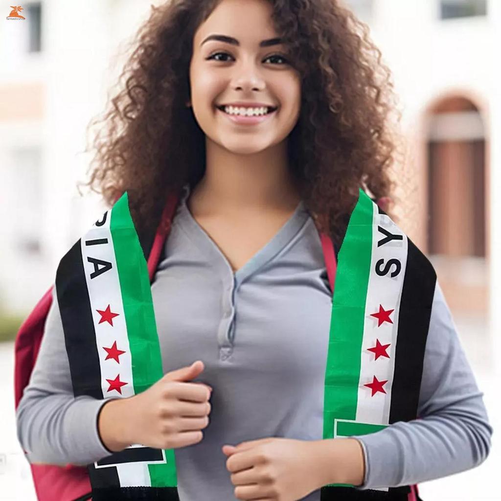 Khăn tất in hình cờ quốc gia Syria, phù hợp cho sự kiện tiệc cưới và du lịch