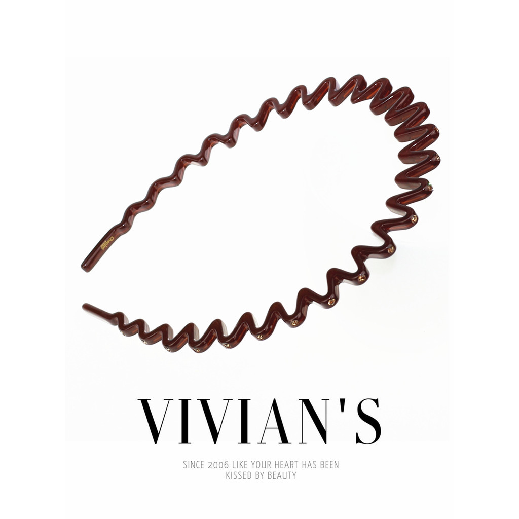 Spot Goods#French Penny Chaplet Authentic Wavy rhinestone headband with diamonds only on the top