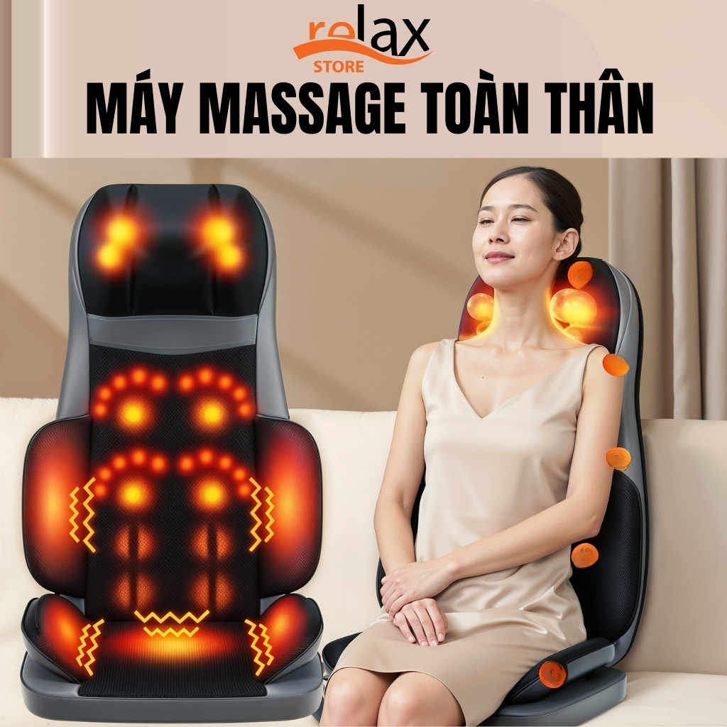 Ghế Massage Toàn Thân, Đệm Massage Lưng Túi Khí, Thảm Mát Xa Toàn Thân Hồng Ngoại Chính Hãng