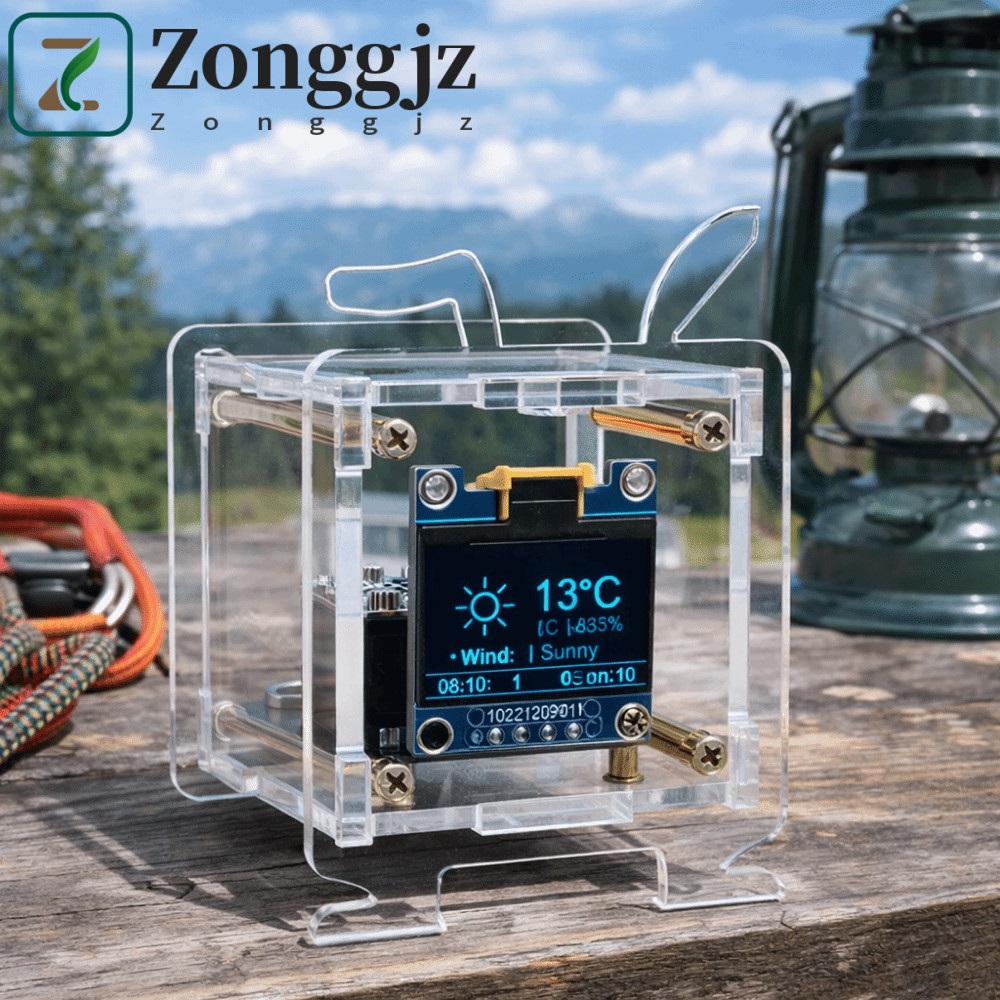 Bộ đồng hồ kỹ thuật số ZONGGJZ, Bộ đồng hồ dự báo thời tiết kết nối Wi-Fi cỡ nhỏ 2.4GHz, đa chức năn