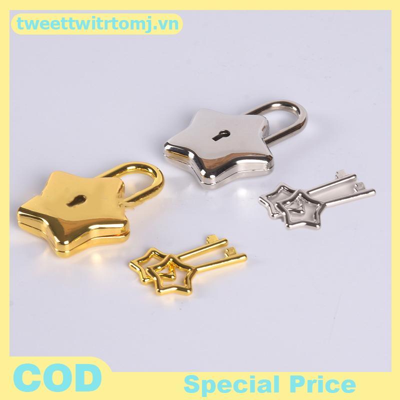 TOMJ Mini Hình Ngôi Sao Archaize Padlos Loer Security Key Lo Có Chìa Khóa Túi Hành Lý Lo VN