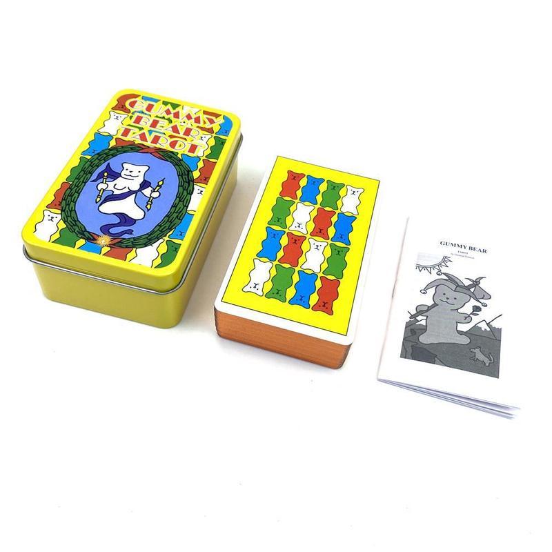 Hộp thiếc Thẻ Tarot Tiếng Anh Gummy Bear Tarot Cards Gummy Bear Tarot Cards Nhiều Màu Sắc Mạ Vàng Ed