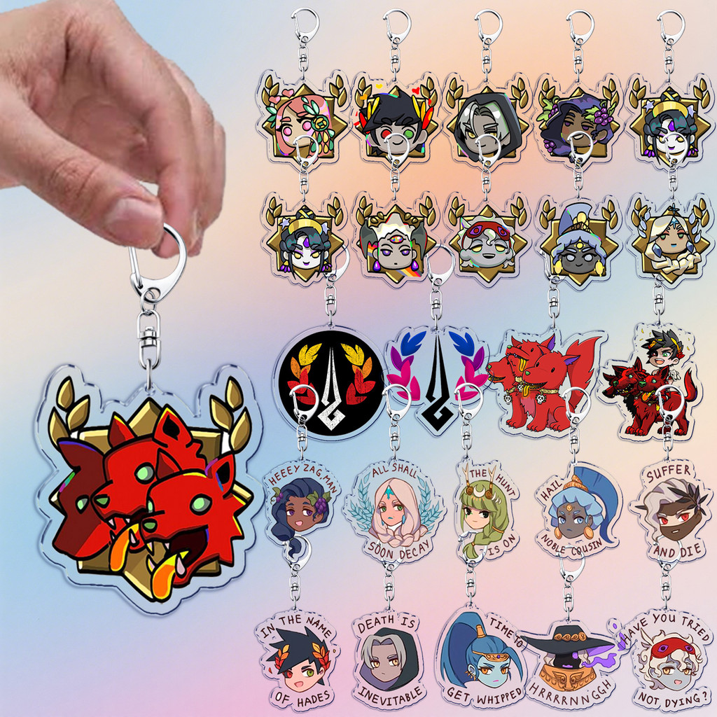 Hades 2 Game Chibi Keychain Accessories Bag Car Charms Volumes Author Characters Kawaii Keyrings Jew
