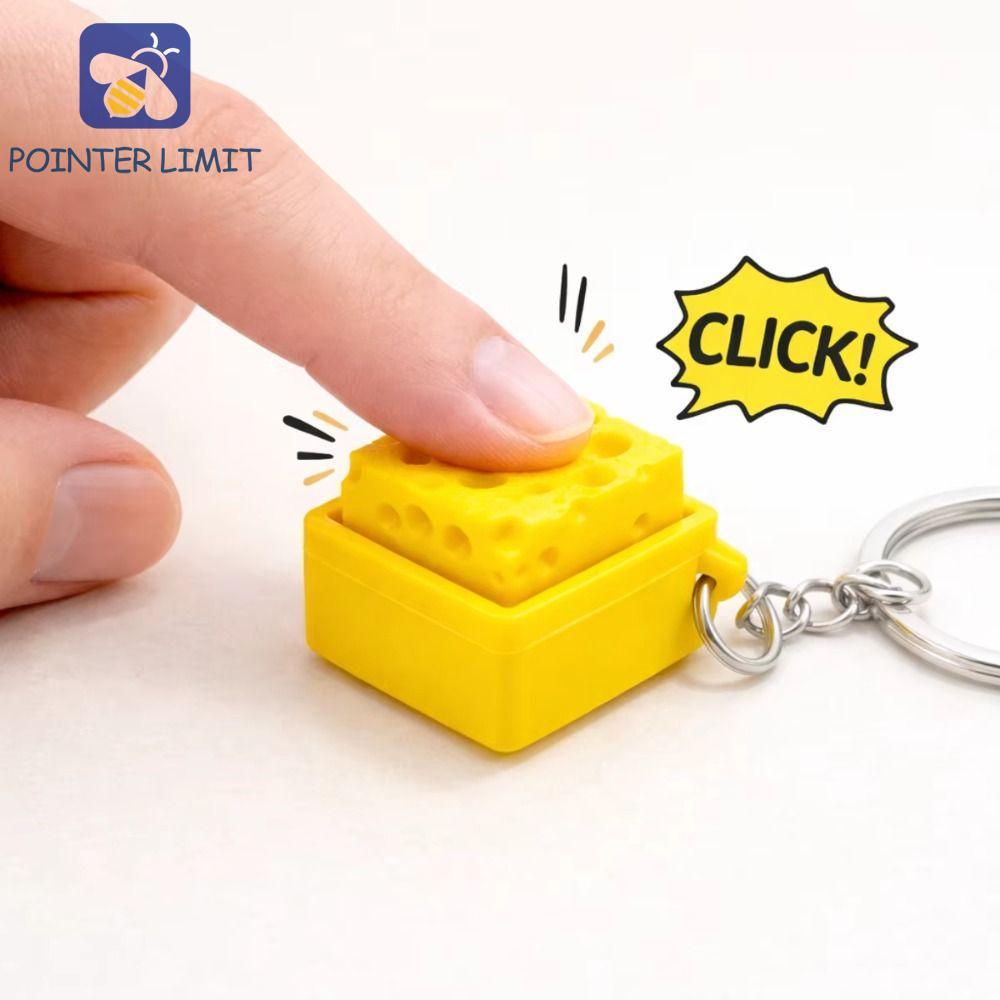 POINTER LIMIT Phô Mai Clicker Fidget Móc Khóa, Bóp Âm Thanh Di Động Bàn Phím Phô Mai, Quà Tặng Ngộ n