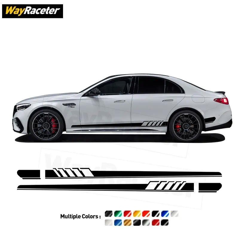 Phiên Bản 1 Sợi Carbon Vinyl Cửa Bên Sọc Miếng Dán Cho Xe Mercedes Benz E Class W214 2024 AMG E300 S