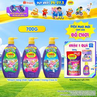 Chai Sữa Tắm Gội cho bé Carrie Junior hương trái cây thiên nhiên 700g - 3 mùi hương