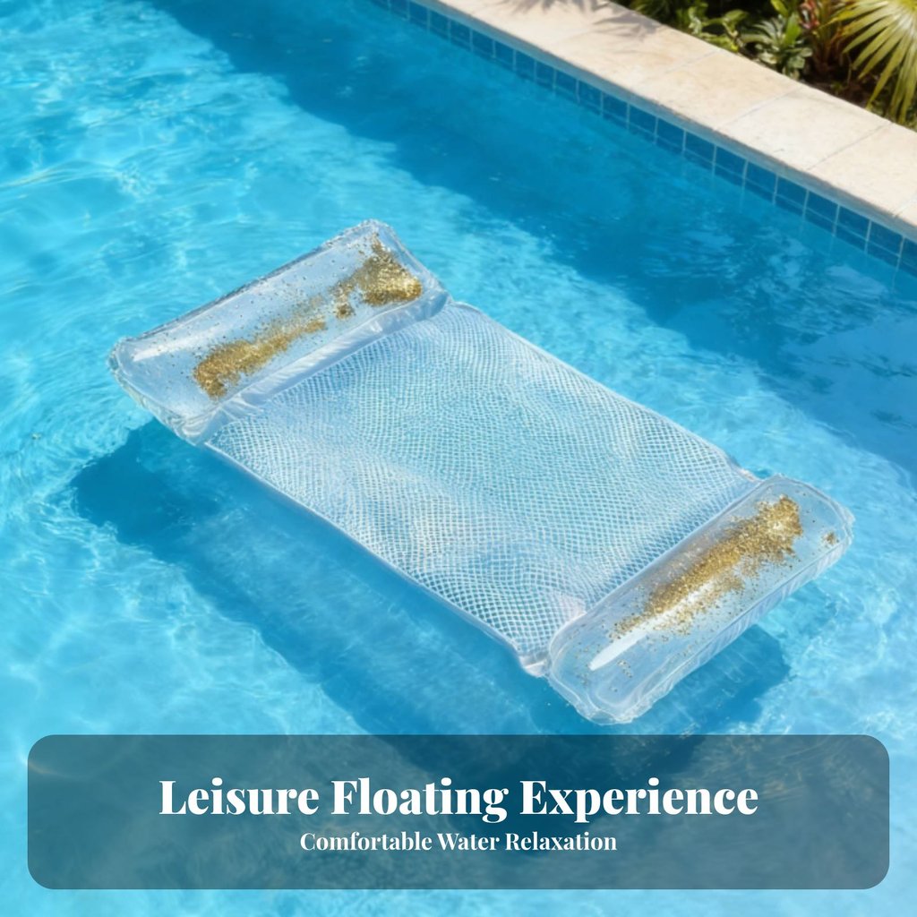 Có Thể Gập Lại Phao Nước Lounger Ing Lounger Di Động Trong Suốt, Bơm Hơi Nhanh Phù Hợp Bãi Biển