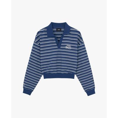 MLB - Áo polo nữ tay dài phối sọc Varsity_3FMTV1361-43NYM