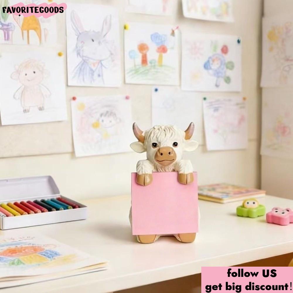 FAVORITEGOODS Pop-up Sticky Note Dispenser, Highland Cow 3x3 Inch Sticky Note Holder, Nghiên cứu hợp