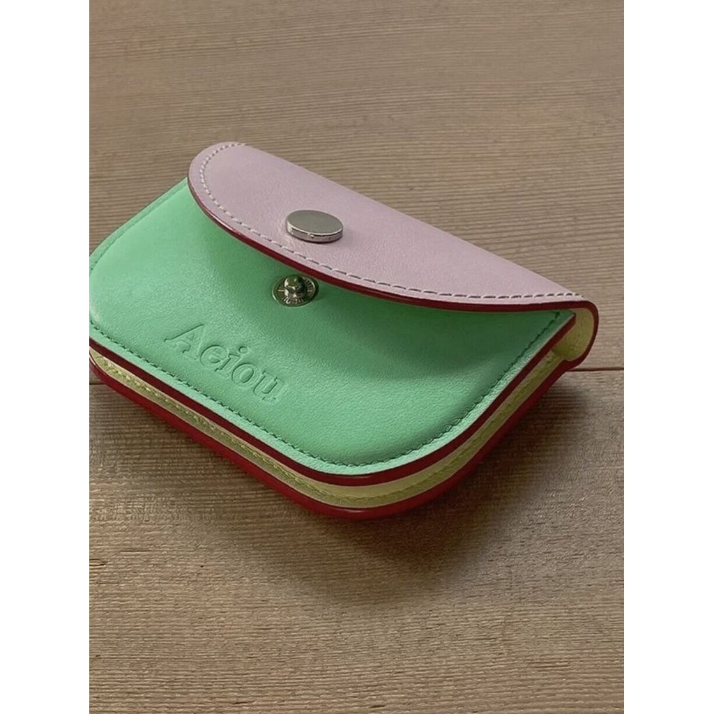 Aeiou Hàn Quốc Niche Màu sắc tương phản Hộp đựng thẻ ngắn tinh tế