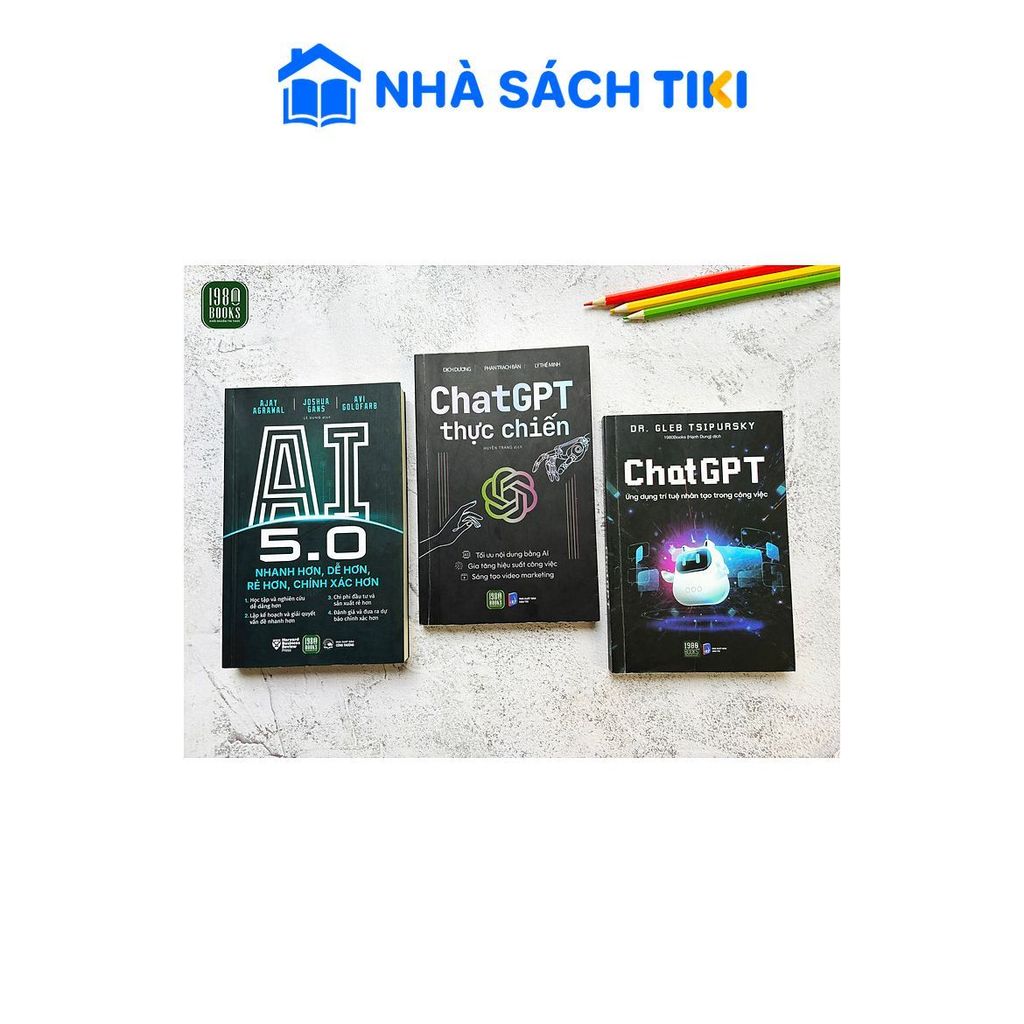 Sách Combo 3 cuốn Chat GPT + Chat GPT Thực Chiến + AI 5.0