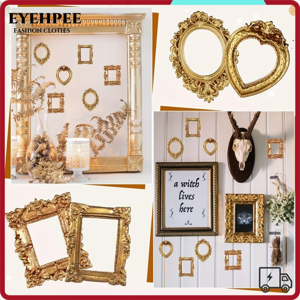 EYEHPEE DIY Shadow Box Frame, DIY Resin Mini Photo Frames, Creative Gold Wedding Photo Display Frame
