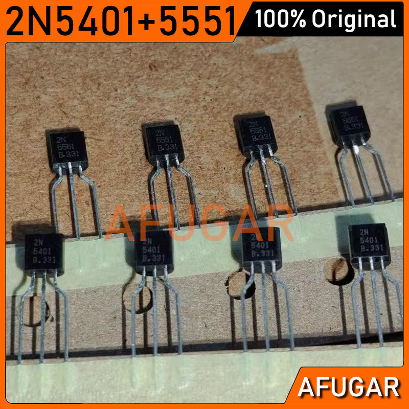 50 Cặp Chính Hãng 2N5401 + 2N5551 TO-92 5404 5551 Bộ khuếch đại âm thanh phù hợp với bóng bán dẫn