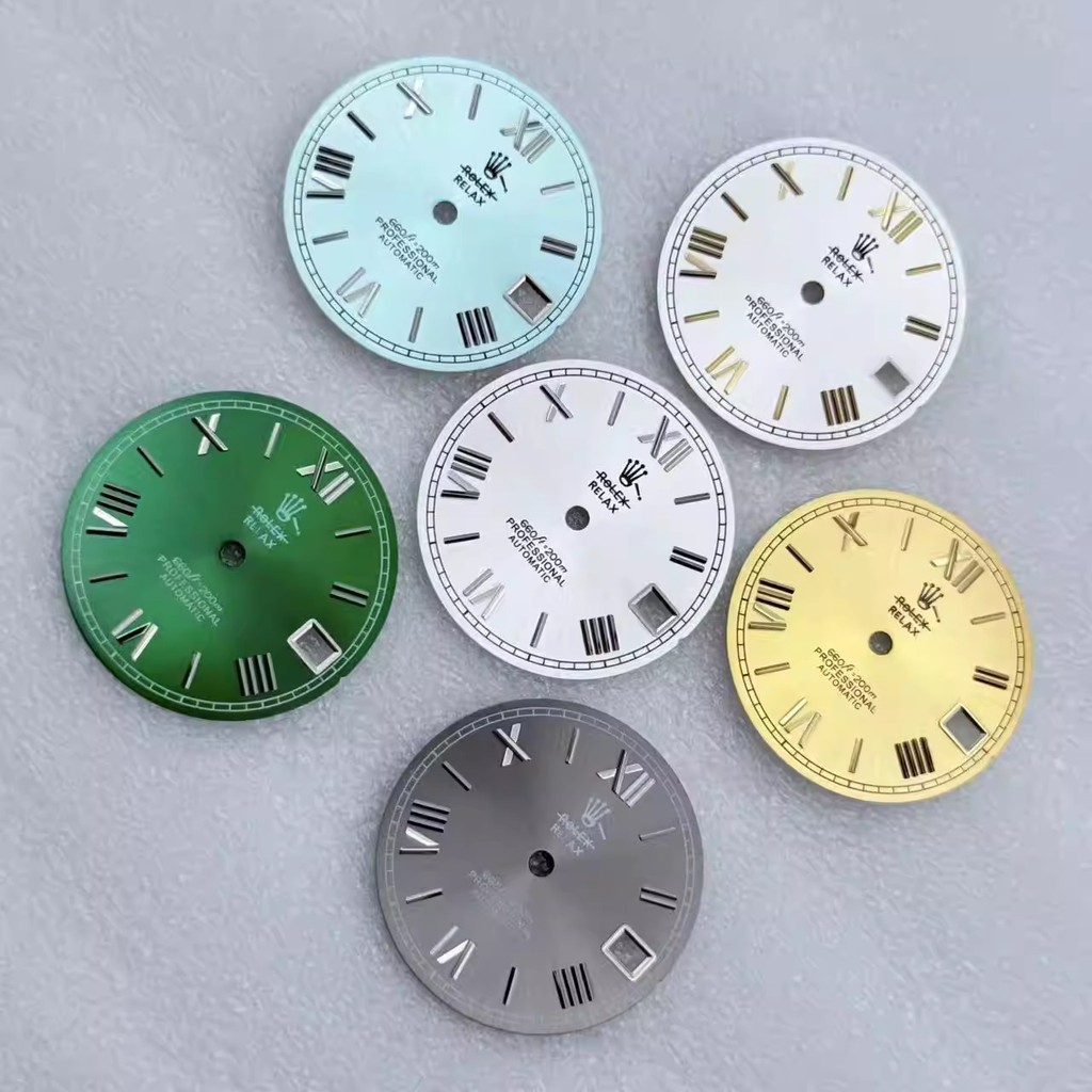 [New 35] Nhật ký số La Mã Đường kính mặt số sửa đổi 28,5mm Vải họa tiết mặt trời Thích hợp cho chuyể